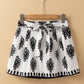 Tribal Geometric Print Belted High Waist Casual Shorts