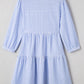 Stripe Bracelet Sleeve Tiered Shift Dress with Pockets