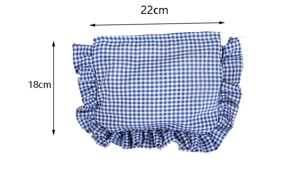 Customizable Text Floral & Plaid Zippered Makeup Bag