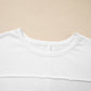 Textured Raw Seam Plus Size Pullover Top and Drawstring Pants Set
