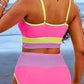 Color Block High Waisted Sexy Bikini Set