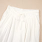 Solid Drop Waist Pleated Wide Leg Casual Pants
