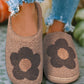 Fuzzy Flower Pattern Homewear Slippers