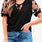 Flora Lace Patchwork Crew Neck T Shirt