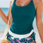 Drawstring Tummy Control Mix-and-match 2pcs Tankini Swimsuit