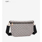 Checkered Woven Crossbody Fanny Pack