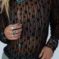 Sheer Floral Lace Long Sleeve Slim Fit Top