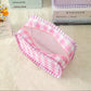 Ruffle Checker Cosmetic Bag