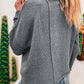 Raw Edge Uneven Hem Patchwork Drop Shoulder Sweater