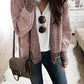 Pocket Chunky Waffle Knit Oversized Collar Cardigan