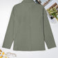 Thermal Ribbed Texture Drop Shoulder Button Up Shacket