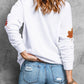 Fall Leaf Bow Pumpkin Sequin Patched Baggy Sweatshirt