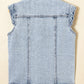 Pocket Button Front Denim Vest
