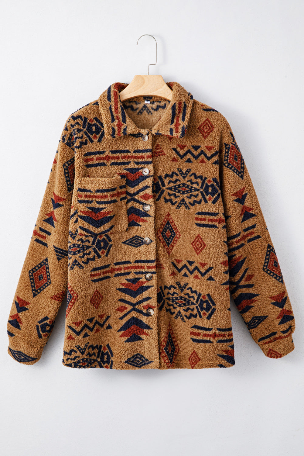 Western Aztec Pattern Fleece Shacket