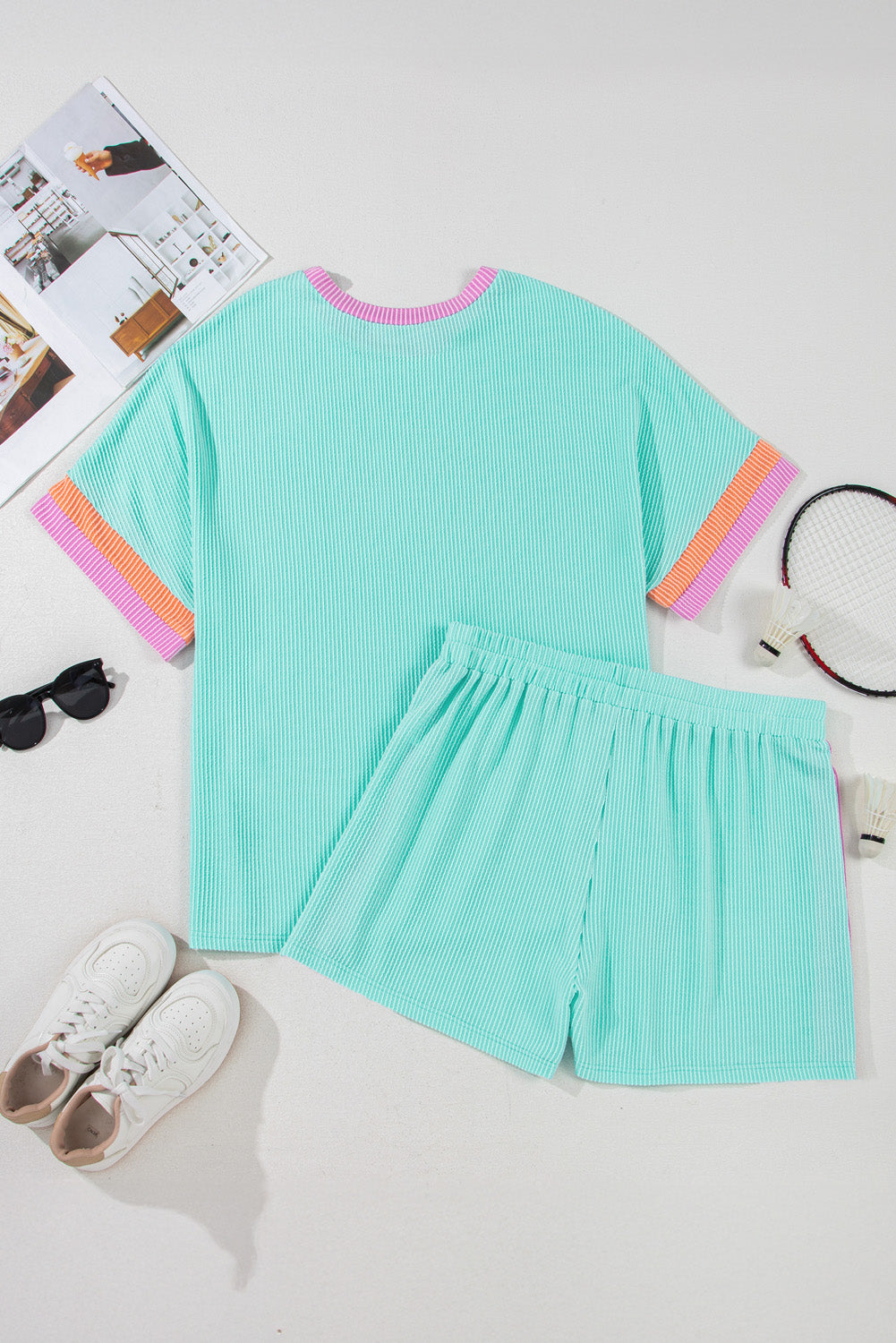 Plus Size Corded Knit Set