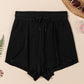 High Waisted Drawstring 2-in-1 Side Pocket Color Block Bikini Shorts