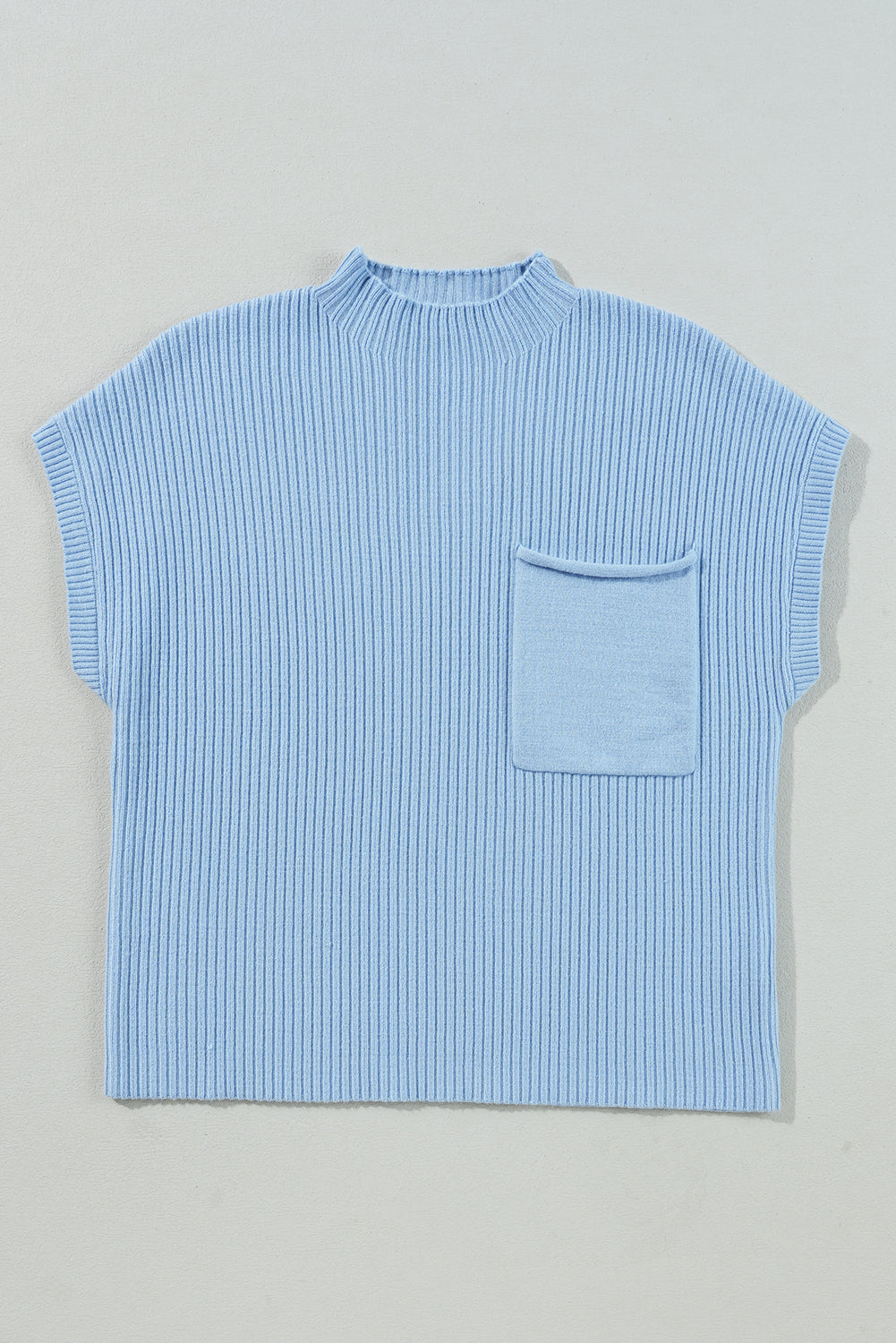 Pocket Ribbed Knit Sweater
