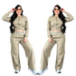A-Two-piece set: hooded top and wide-leg trousers(Q6391)