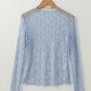 Sheer Floral Lace Long Sleeve Slim Fit Top