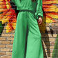 Drop Shoulder Puff Sleeve Crop Pullover Drawstring Wide Leg Pants Set