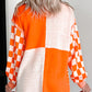 Checkered Open Front Drop Shoulder Cardigan