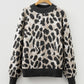 Leopard Drop Shoulder Baggy Sweater