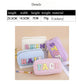 Corduroy Cosmetic Bag with Embroidered Letters