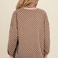 Checkerboard Long Sleeve Pullover and Shorts Set