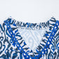 Bohemian Print Embroidered V Neckline Detail Long Sleeve Shirt