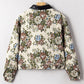 Floral Print Zip Up Contrast Collared Jacket