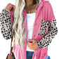 Leopard Patched Twisted Ribbed Western Casual Shacket