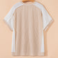 Carrot Twist Rib Colorblock Hi Low Plus Size Short Sleeve Top