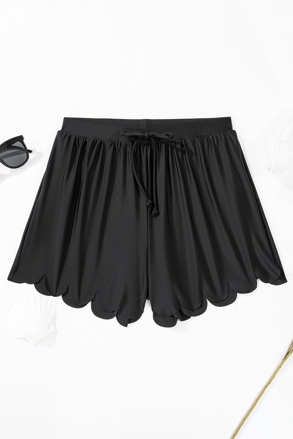 Scalloped Trim Beach Shorts