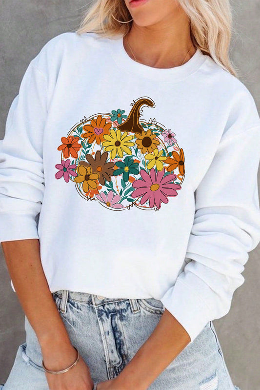 Floral Pumpkin Custom Graphic Sweatshirt