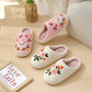 Cute Flowers Plush House Slippers