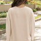 Corded Knit Long Sleeve Top and High Waist Shorts Set
