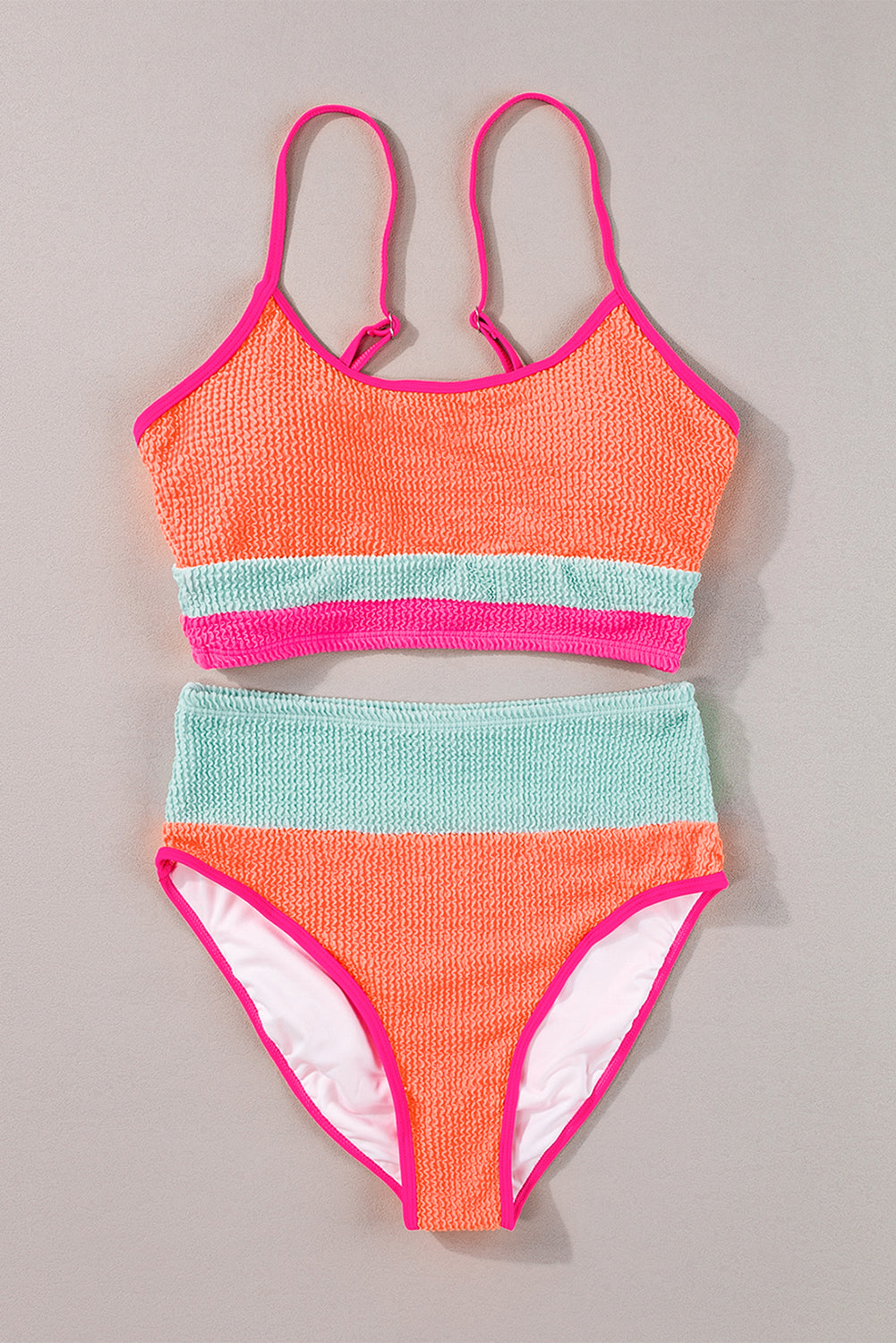 Color Block High Waisted Sexy Bikini Set