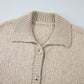 Collared Drop Shoulder Button Up Cardigan with Pocket
