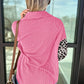 Leopard Patched Twisted Ribbed Western Casual Shacket