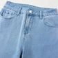 Acid Washed High Rise Cropped Wide Leg Jeans