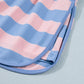 Stripe Dolman Tee Drawstring Skort Athletic 2pcs Set