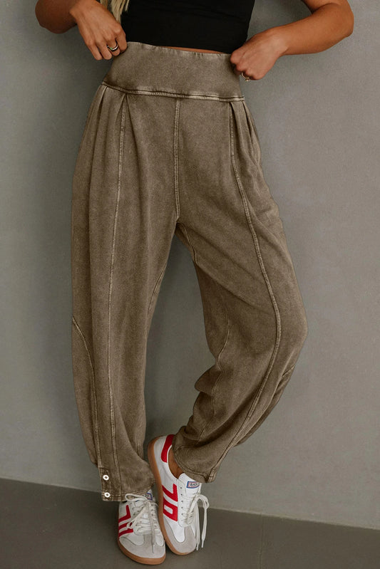 Jogger Style High Waist Casual Pants