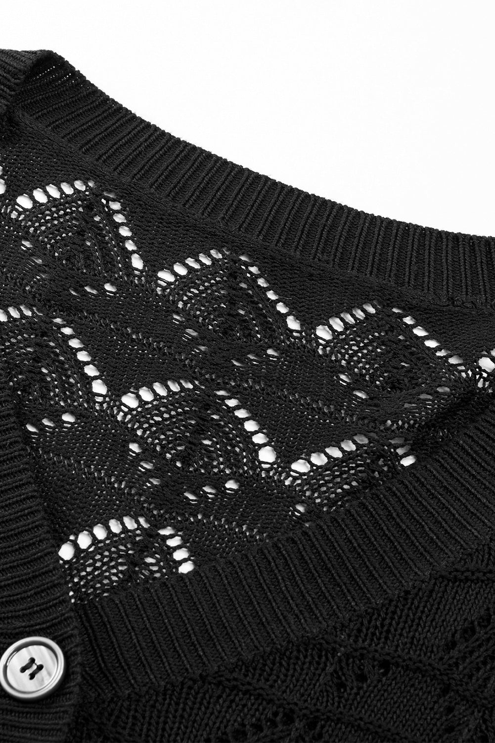 Lightweight Buttoned Front Crochet Cardigan