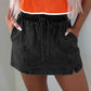 Drawstring High Waist Pocketed Denim Shorts