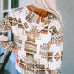 Aztec Print Kangaroo Pocket Half-Zip Hoodie