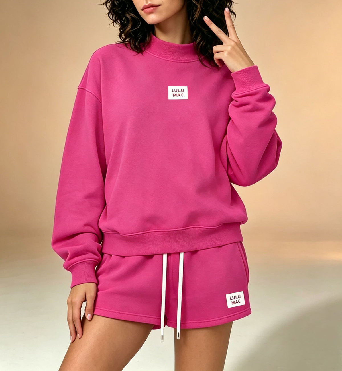 High-neck Top and Shorts Set