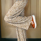 Leopard Drawstring Elastic Waistband Loose Pants