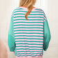 Mix Pattern Color Block Patchwork Side Slit Baggy Sweatshirt