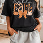 Hello Fall Thanksgiving Bow Pumpkin Graphic Tee