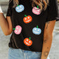 Chenille Pumpkin Patched Playful Halloween T Shirt